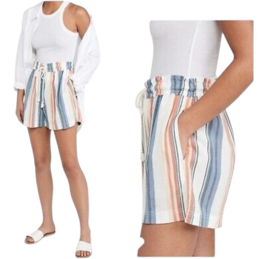 Xirena "Cooper" Easy Fit Casual Gauze Shorts Multicolor Stripes w/ Pockets | NEW